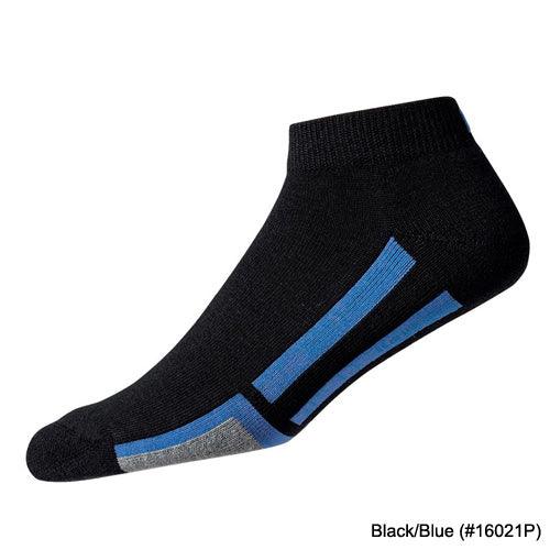 FootJoy Dry Fashion Sport White Socks White/Black/Blue #A (#16021N) - Fairway Golf