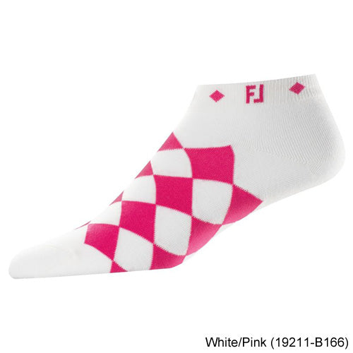 FootJoy Ladies ProDry Lightweight Sportlet Golf Socks White/Pink (19211-B166)