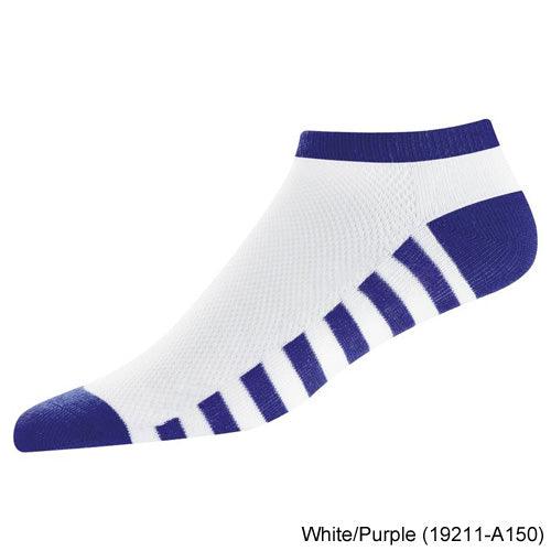 FootJoy Ladies ProDry Lightweight Low Cut Golf Socks White/Purple (19211-A150) - Fairway Golf