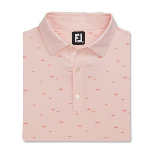 FootJoy School of Fish Print Lisle Self Collar M Quartz Pink (29611) - Fairway Golf