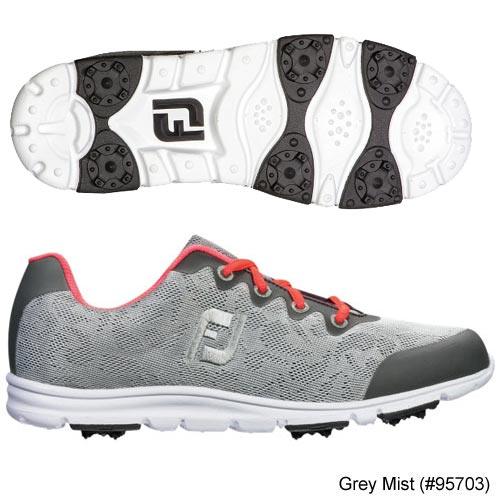 FootJoy Ladies Enjoy Engineered Mesh Spikeless Shoes - CLOSE OUT 9.0 Grey Mist (#95703) M - Fairway Golf