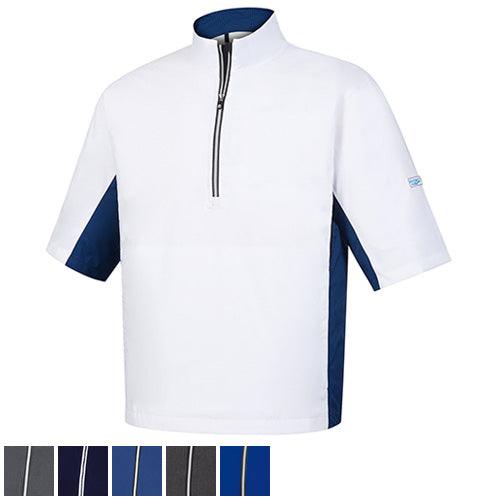 FootJoy FJ HydroLite Short Sleeve Rain Shirts S White/Royal/Black Houndstooth ( - Fairway Golf
