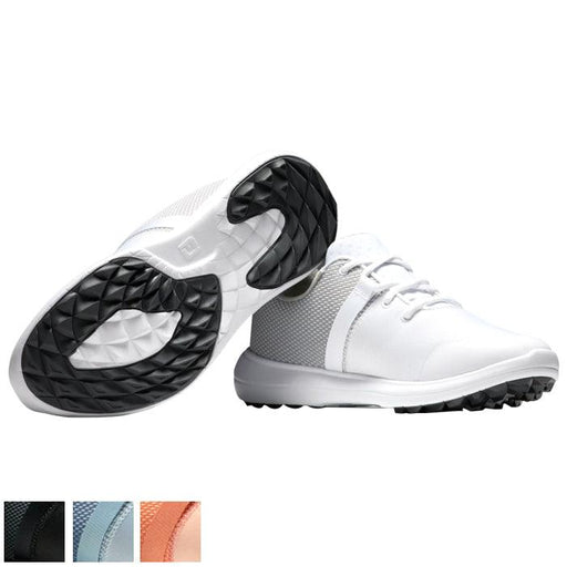 FootJoy Ladies FJ Flex Spikeless Laced Shoes 7.5 White/White/White(95754) M - Fairway Golf