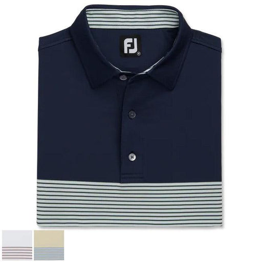 Footjoy Color Block Lisle Self Collar S Navy/White/Sage (29591) - Fairway Golf