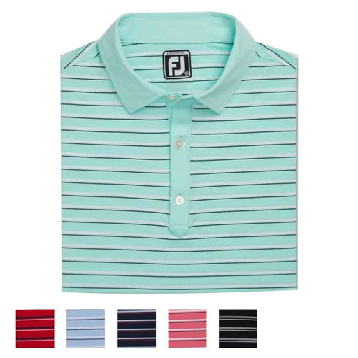 FootJoy Athletic Fit Multi-Stripe Lisle Self Collar XL Sky (28152) - Fairway Golf