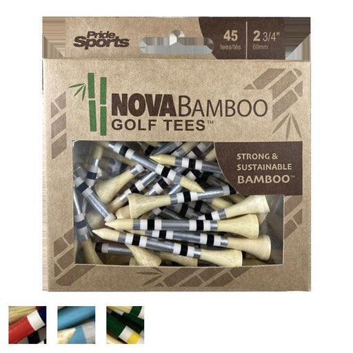 Nova Bamboo Tees 3 1/4 inches - 45ct Silver/White/Black Stripe - Fairway Golf