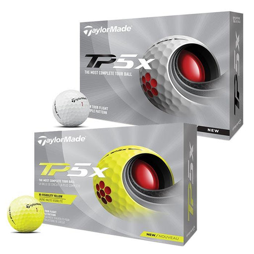 TaylorMade TP5x Golf Balls Yellow (Sleeve/3 Ball Pack) - Fairway Golf