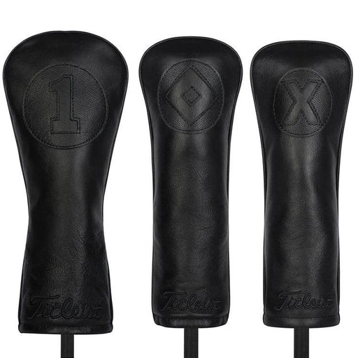Titleist Black Out Leather Headcover Set Hybrid Black - Fairway Golf
