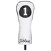Titleis Leather Headcovers Driver White/Black (TA20LHCWB-10D) - Fairway Golf