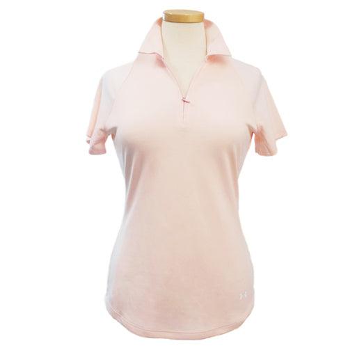 Under Armour Ladies Brassie S/S Polo Shirts L Rosewater/White (#UW14135046) - Fairway Golf
