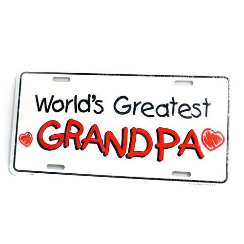 San Diego Gifts World's Greatest Granpa Metal License Plates White (#MP8905) - Fairway Golf