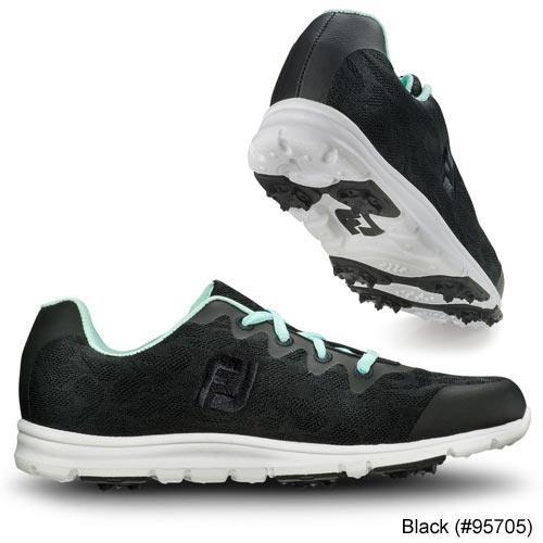 FootJoy Ladies Enjoy Engineered Mesh Spikeless Shoes - CLOSE OUT 7.0 Black (#95705) M - Fairway Golf