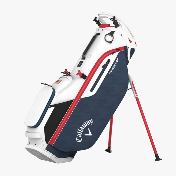 Callaway Fairway + Stand Bag - White/Navy HND/Red/Flag