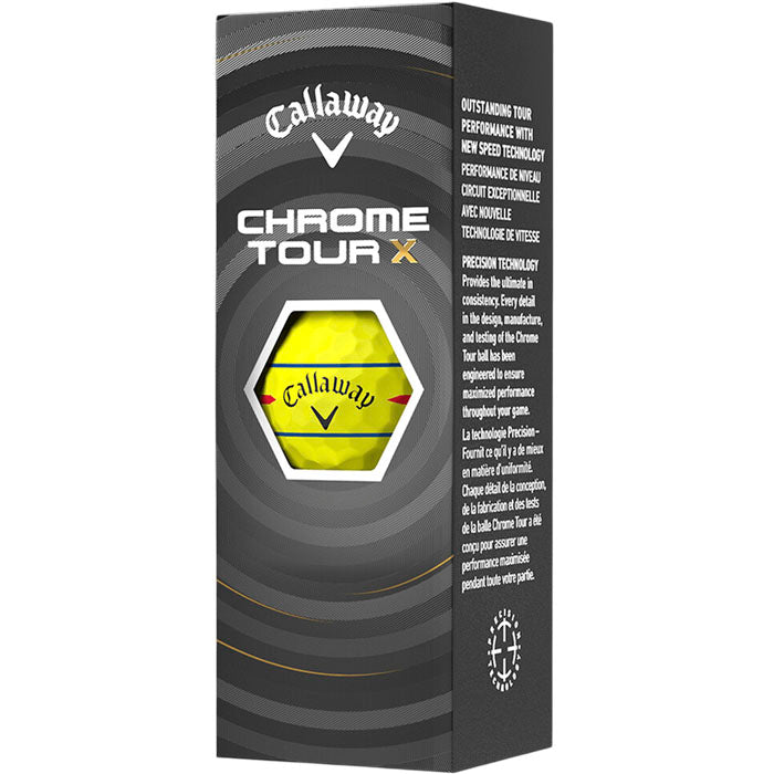 Callaway Chrome Tour X 360 Triple Track Yellow Golf Balls