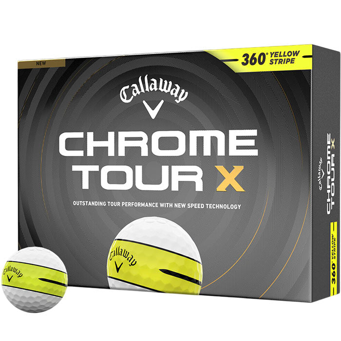 Callaway Chrome Tour X 360 Yellow Stripe Golf Balls