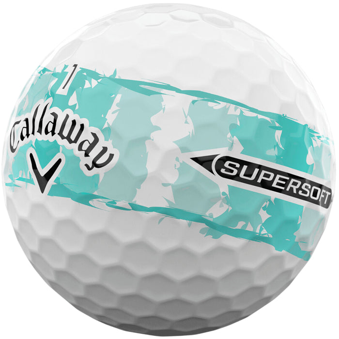Callaway Supersoft Distressed Teal Stripe Golf Balls