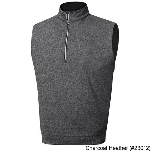 FootJoy Performance Half-Zip Jersey Vest w/Gathered Waist L Charcoal Heather (23012) - Fairway Golf