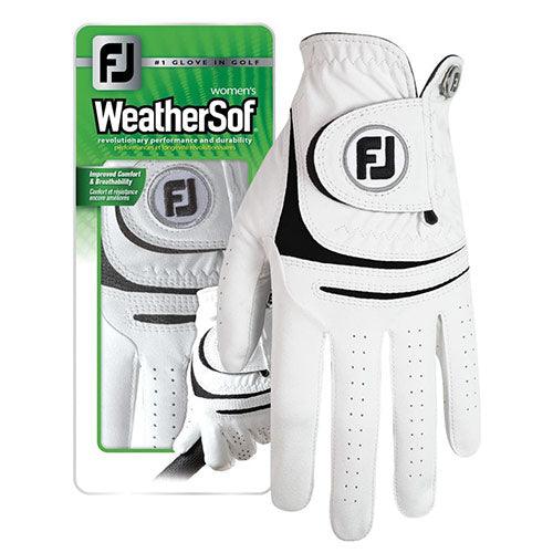 FootJoy 2017 Ladies WeatherSof Gloves L White/Black LH/Regular (#66958) - Fairway Golf