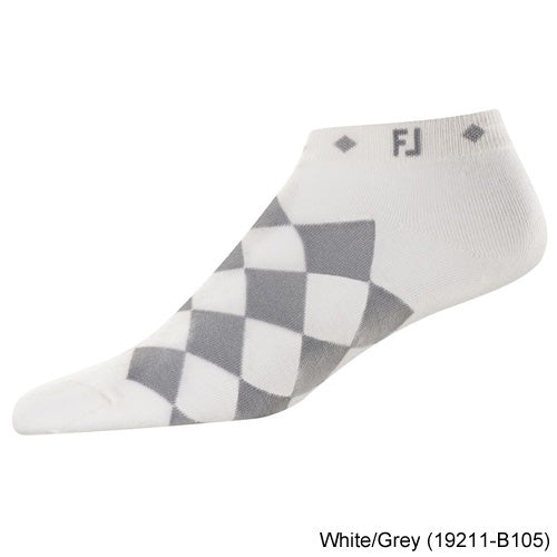 FootJoy Ladies ProDry Lightweight Sportlet Golf Socks White/Grey (19211-B105)