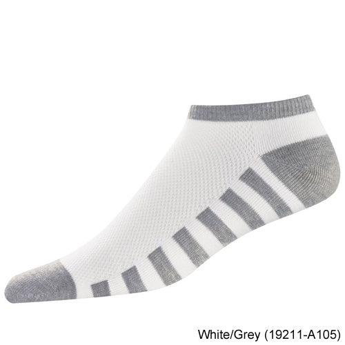 FootJoy Ladies ProDry Lightweight Low Cut Golf Socks White/Grey (19211-A105) - Fairway Golf