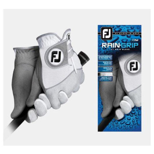 Footjoy New RainGrip Pair Gloves M White/Grey Cadet Pair (66128E) - Fairway Golf