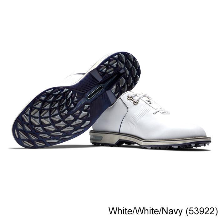 Footjoy Premiere Flint Spikeless Laced Series Shoes 10.5 White/White/Navy (53922) W - Fairway Golf