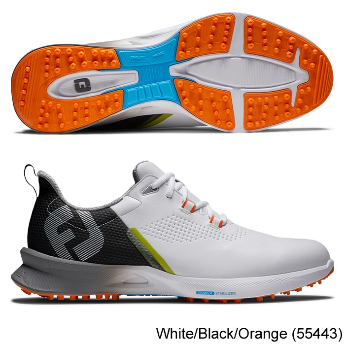 Footjoy FJ Fuel Shoes 8.5 White/Black/Orange (55443) W