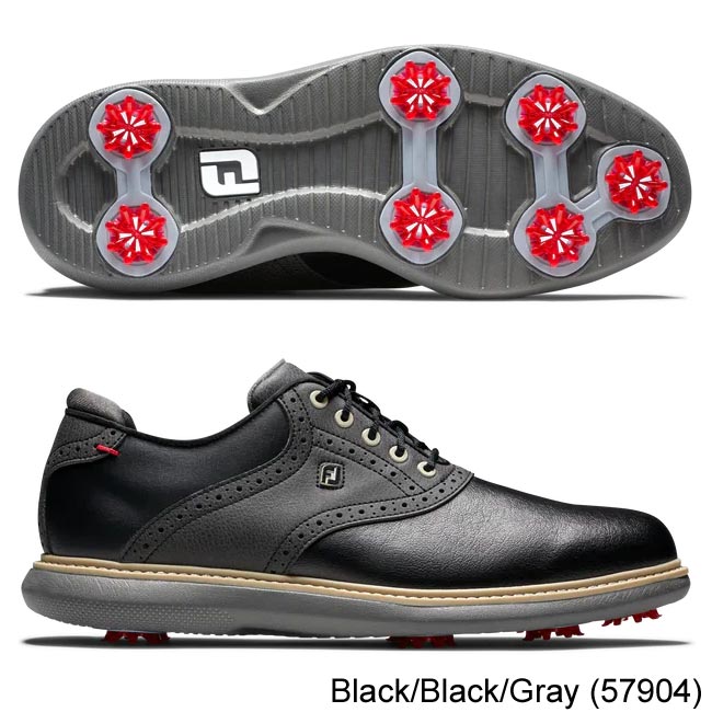 Footjoy Traditions Shoes 14.0 Black/Black/Gray (57904) M