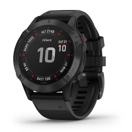 Garmin fenix 6 Pro GPS Golf Watch 47mm Black with Black Band (010-02158-01)