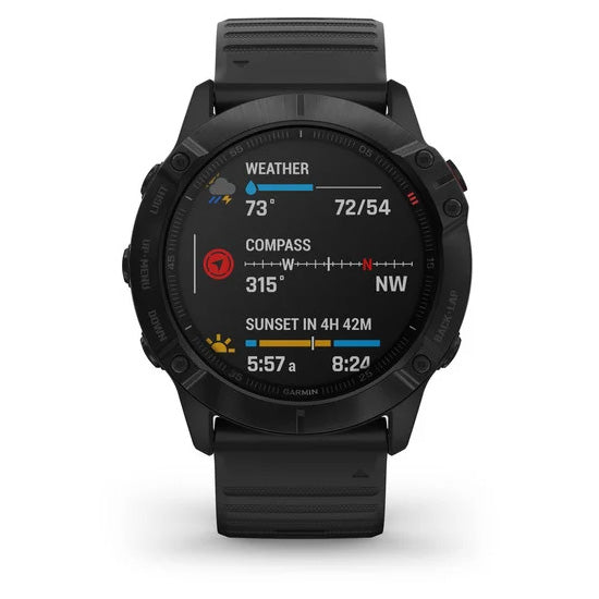 Garmin fenix 6X Pro GPS Golf Watch 51mm Black with Black Band (010-02157-00)