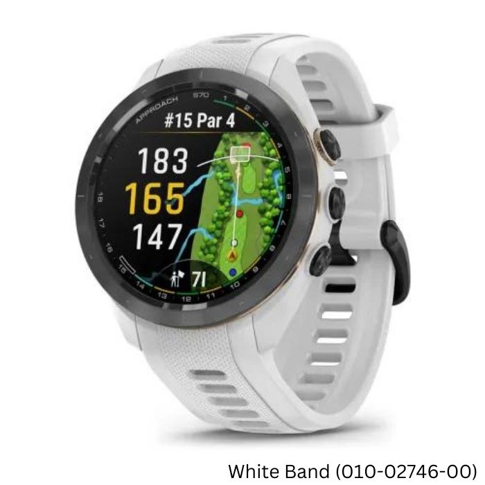 Garmin Approach S70 GPS Golf Smartwatch 42mm White Band (010-02746-00)