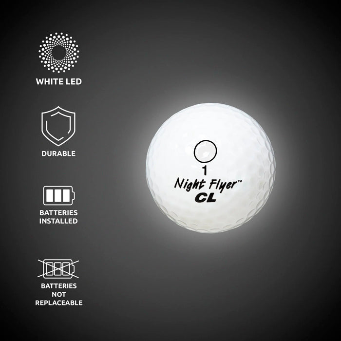 Night Flyer LED White Constant-On Golf Ball