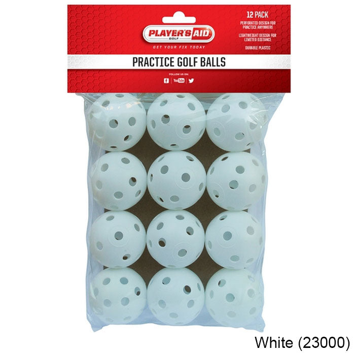 Players Aid Practice Golf Balls- 12 pack - White