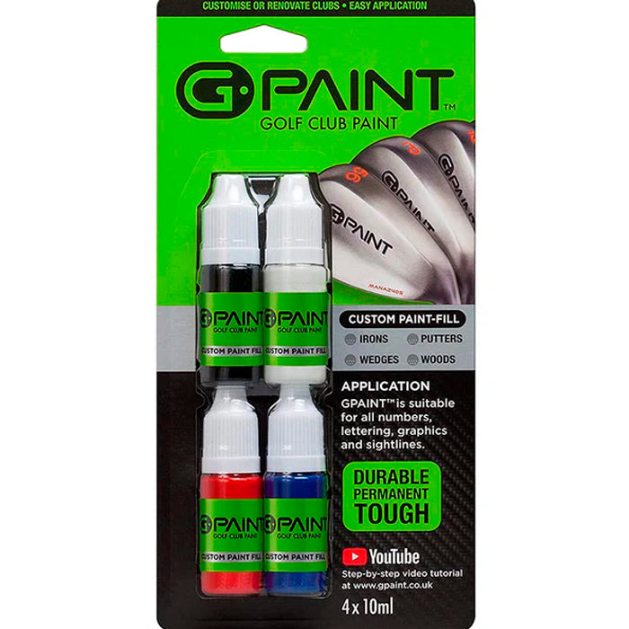 G-Paint Golf Club Paint - 4 Pack (Black/White/Red/Blue)