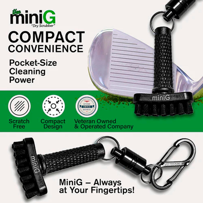 Grooveit miniG - Compact Dry Golf Brush - Black