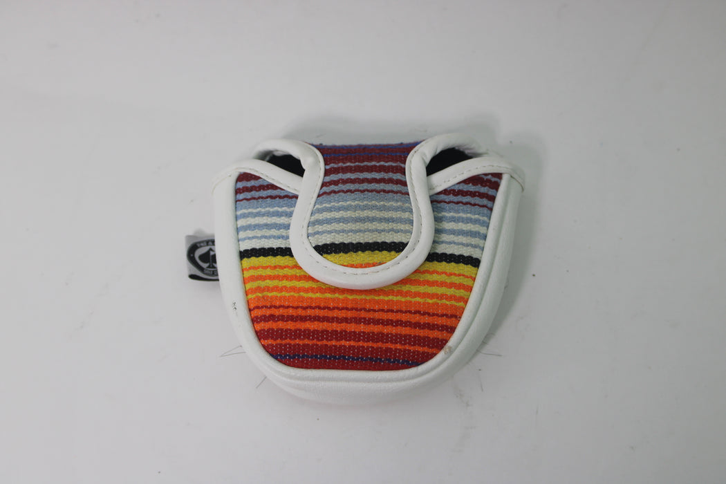 PINS & ACES MUSTACHE SUGAR SKULL - MALLET PUTTER COVER WHITE Pre-Owned
