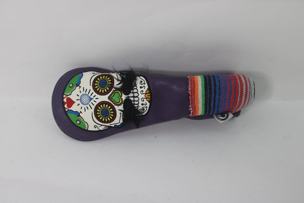 Mustache Sugar Skull Purple Fairway Headcover Pre-Owned