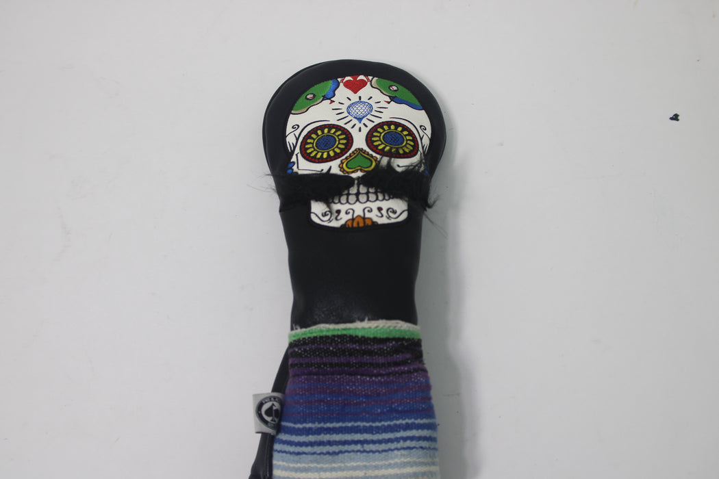 PINS & ACES Mustache Sugar Skull Fairway Headcover Pre-Owned