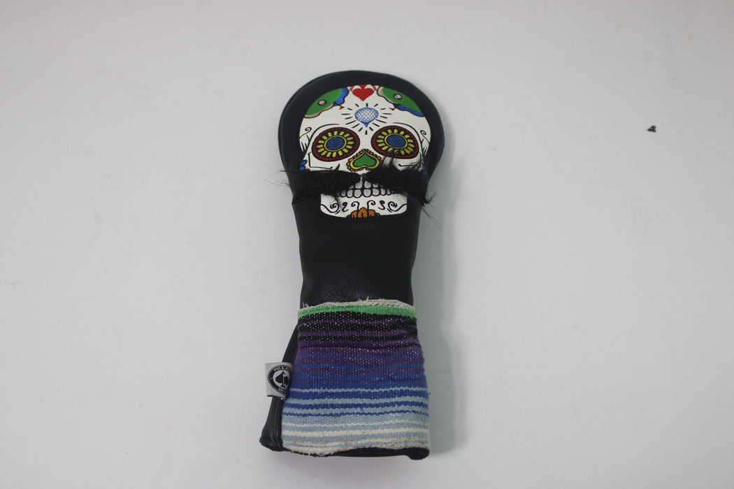 PINS & ACES Mustache Sugar Skull Fairway Headcover Pre-Owned