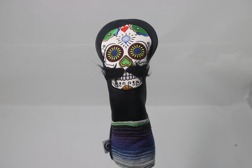 PINS & ACES Mustache Sugar Skull Fairway Headcover Pre-Owned