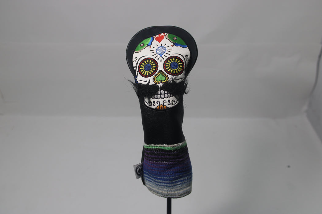 PINS & ACES Mustache Sugar Skull Fairway Headcover Pre-Owned