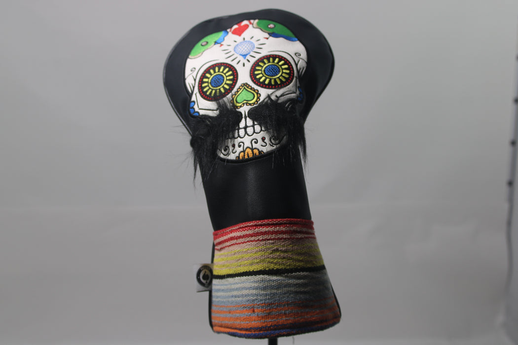 Mustache Sugar Skull Black Driver Headcover Pre-Owned