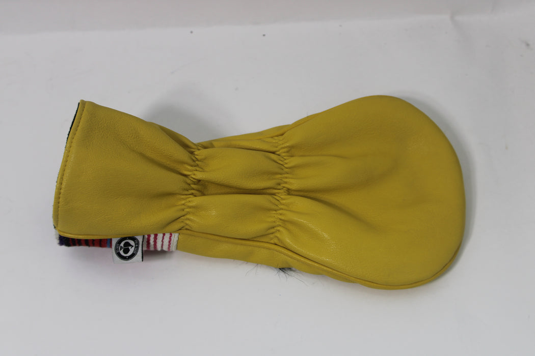 Mustache Sugar Skull Yellow Driver Headcover Pre-Owned