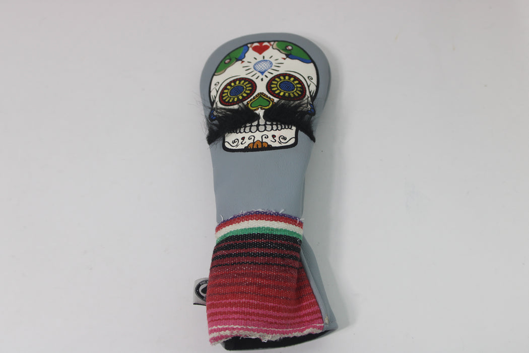 Mustache Sugar Skull Grey Fairway Headcover Pre-Owned