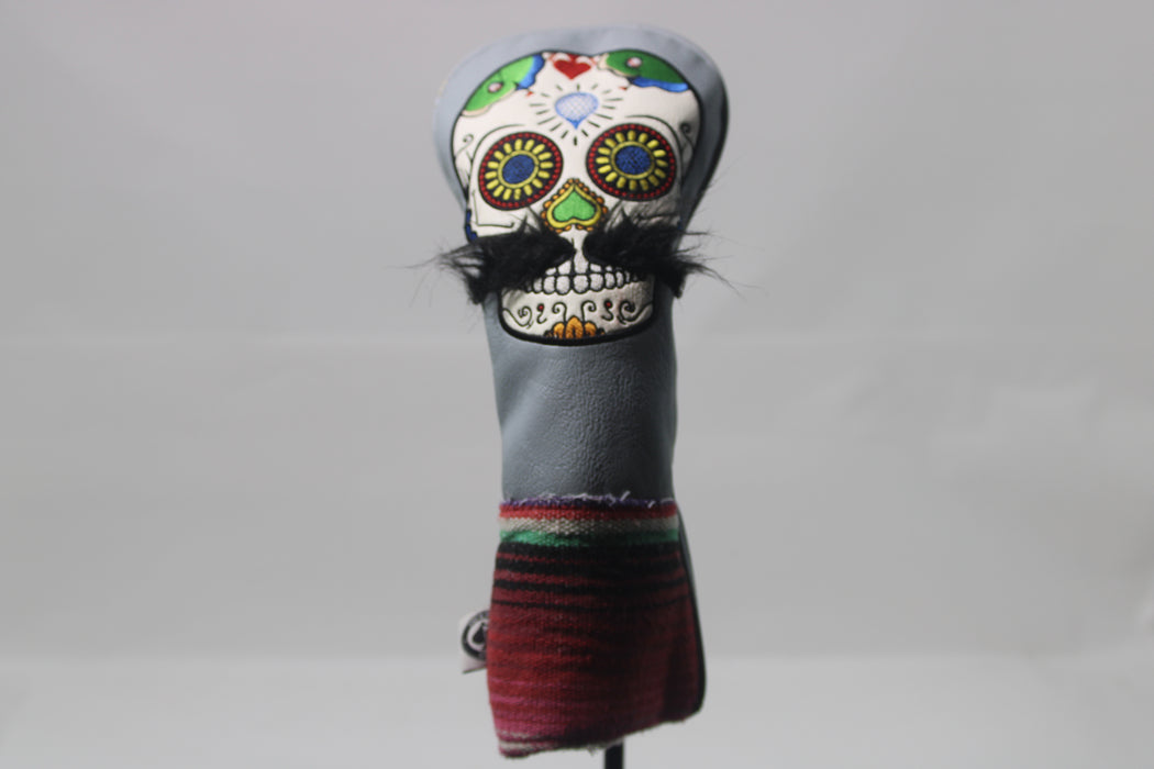 Mustache Sugar Skull Grey Fairway Headcover Pre-Owned