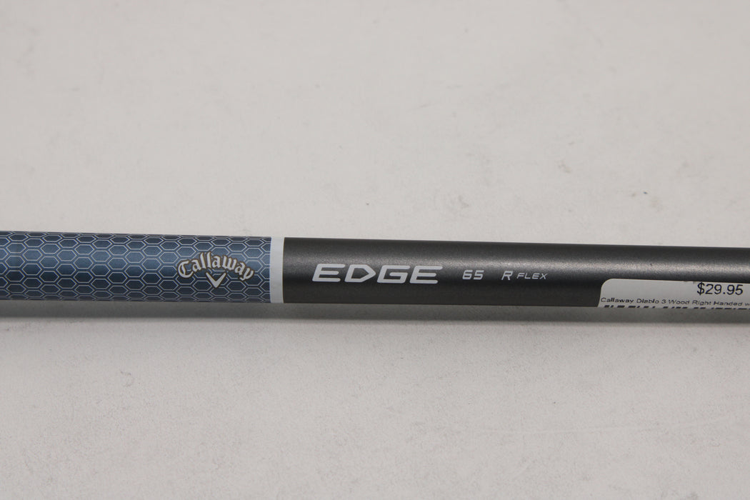 Callaway Diablo 3 Wood Right Handed with GR 65 gram Regular Flex Shaft Pre-Owned