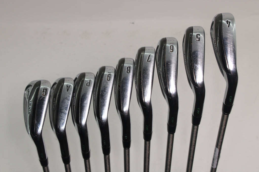 Callaway Epic Forged Irons (RH) 4-PW,AW,GW with Aerotech Steel Fiber fc 90 gram Regular Flex Pre-Owned