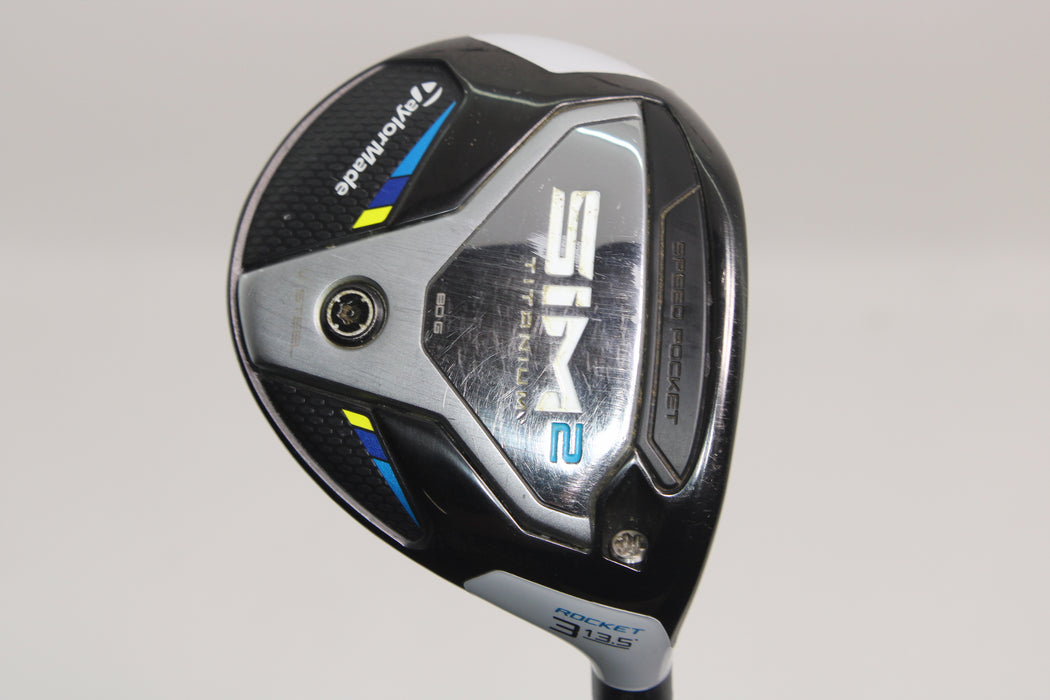 TaylorMade SIM2 Titanium Fairway Wood #3 13.5 Degrees Rocket Right Handed With MFS Ozik 60 Gram Stiff Flex Pre-Owned