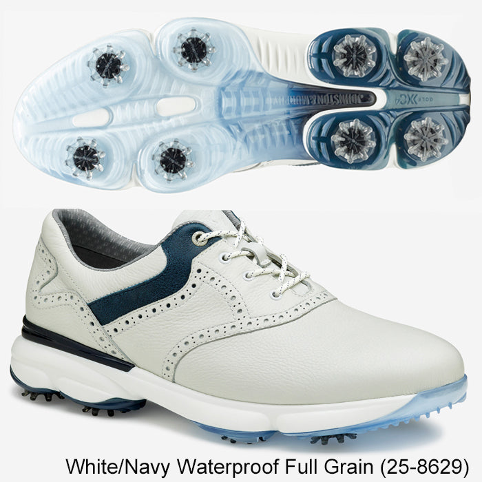 Johnston and Murphy XC4 GT1-Luxe Golf Shoes 8.0 White/Navy Waterproof Full Grai M