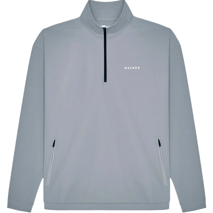 Malbon Performance Quarter Zip Shell Pullover - Steel — Fairway Golf